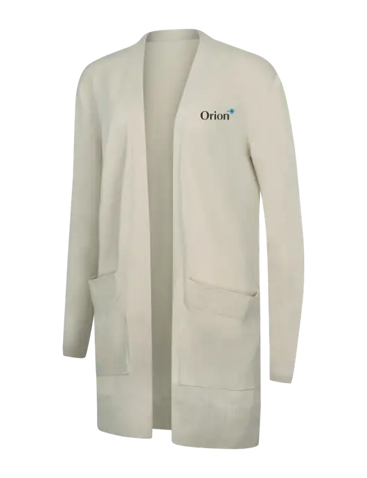 Mercer+Mettle Womens Ivory Open Front Cardigan Sweater w/Orion Logo