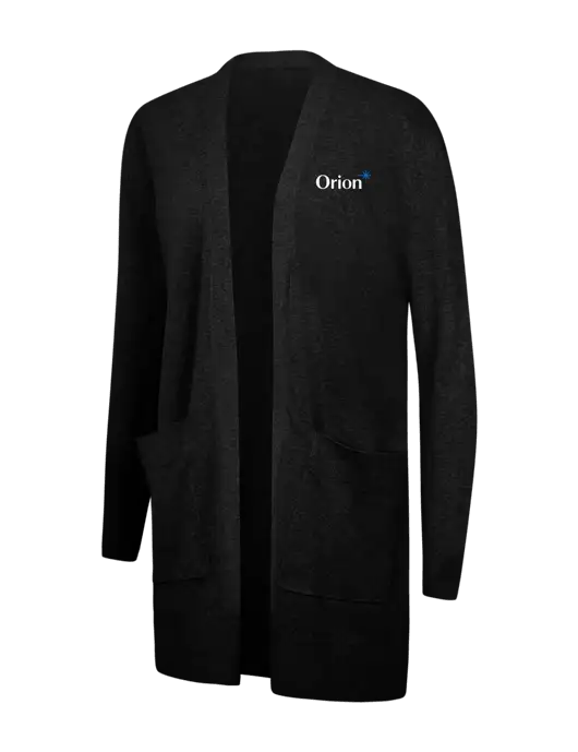 Mercer+Mettle Womens Black Open Front Cardigan Sweater w/Orion Logo