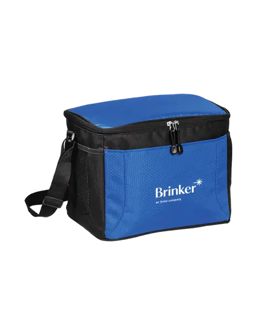 12 Can Twilight Blue/Black Cube Cooler  w/Brinker Logo