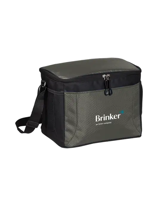 12 Can Grey/Black Cube Cooler w/Brinker Logo