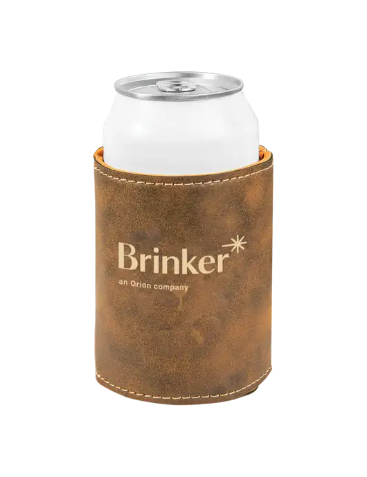 Rustic Leatherette Beverage Holder w/Brinker Logo