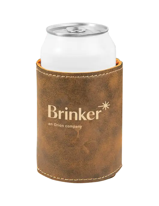 Rustic Leatherette Beverage Holder w/Brinker Logo
