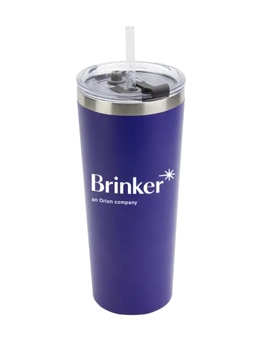 Brighton Blue 20 oz Insulated Tumbler & Straw w/Brinker Logo