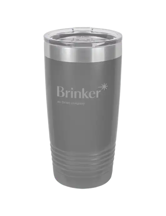 Polar Camel 20 oz Powder Coated Grey Vacuum Insulated Tumbler  w/Brinker Logo