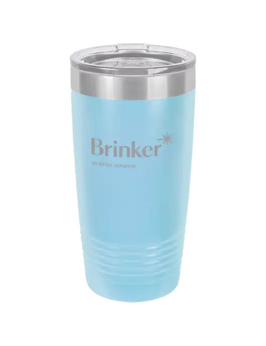 Polar Camel 20 oz Powder Coated Light Blue Vacuum Insulated Tumbler w/Brinker Logo