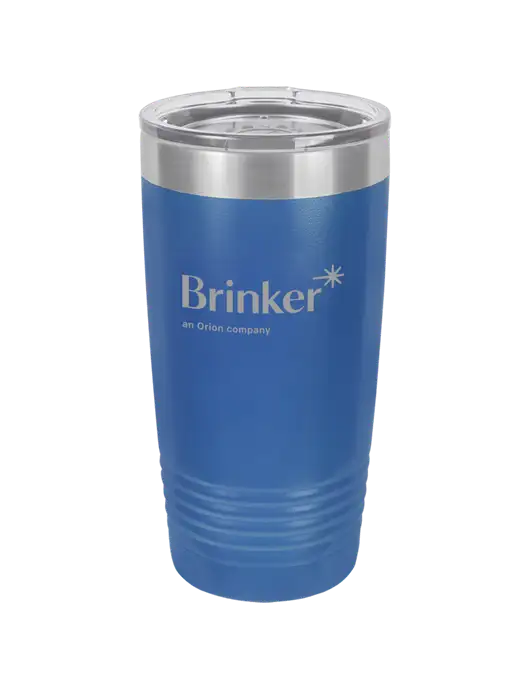 Polar Camel 20 oz Powder Coated Royal Vacuum Insulated Tumbler w/Brinker Logo