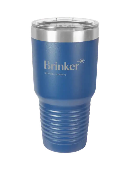Polar Camel 30 oz Powder Coated Royal Vacuum Insulated Tumbler w/Brinker Logo