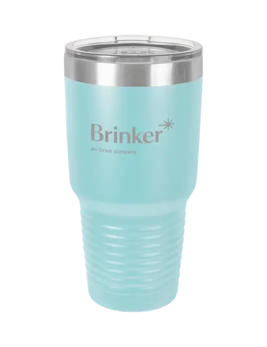 Polar Camel 30 oz Powder Coated Light Blue Vacuum Insulated Tumbler w/Brinker Logo