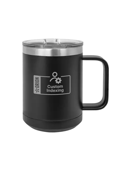 Polar Camel 15 oz Powder Coated Black Vacuum Insulated Mug with Slider Lid w/OCI Logo