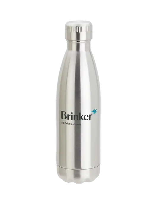 City Go Silver 17 oz Insulated Bottle w/Brinker Logo