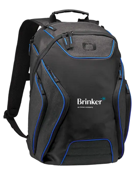 OGIO Royal Blue/Heather Grey Hatch Laptop Backpack
 w/Brinker Logo
