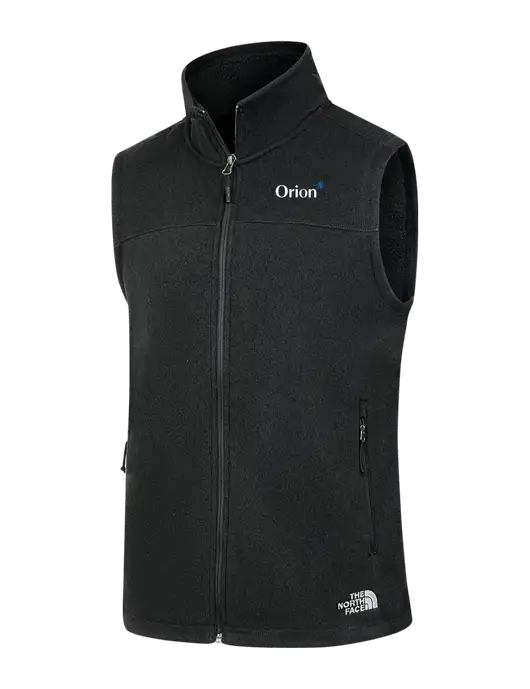 North Face Black Heather Sweater Fleece Vest  w/Orion Logo