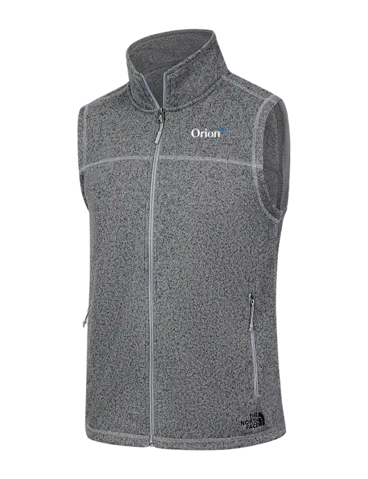 North Face Medium Grey Heather Sweater Fleece Vest w/Orion Logo