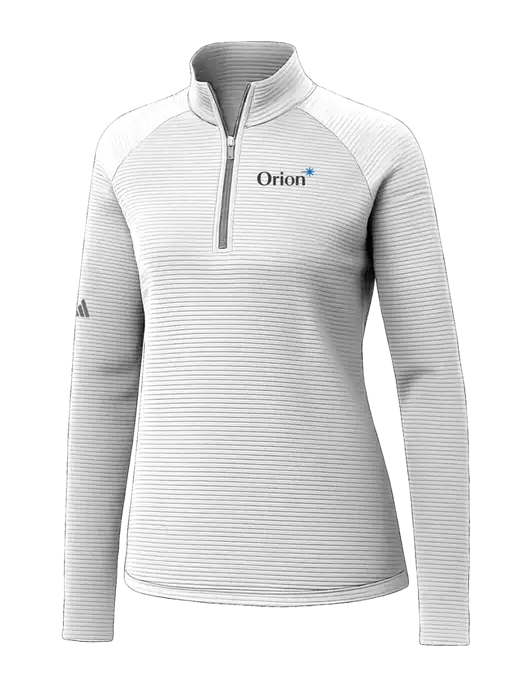 Adidas Womens White Spacer Quarter-Zip Pullover  w/Orion Logo