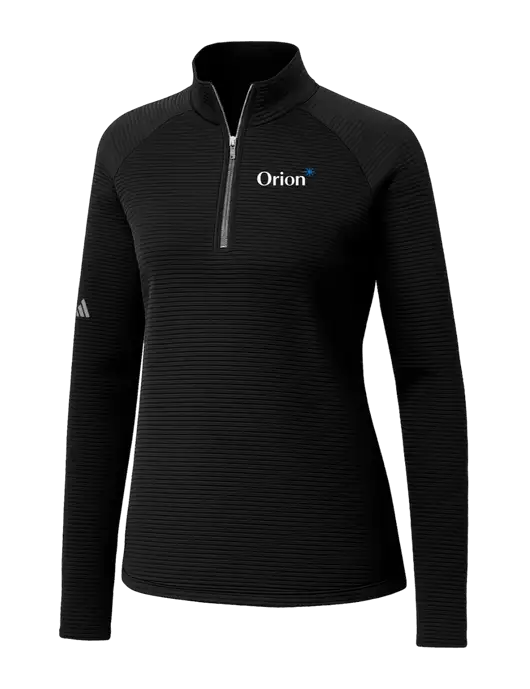 Adidas Womens Black Spacer Quarter-Zip Pullover  w/Orion Logo