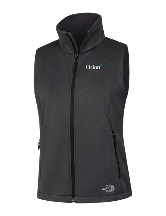 The North Face Womens Dark Grey Heather Ridgewall Soft Shell Vest  w/Orion Logo