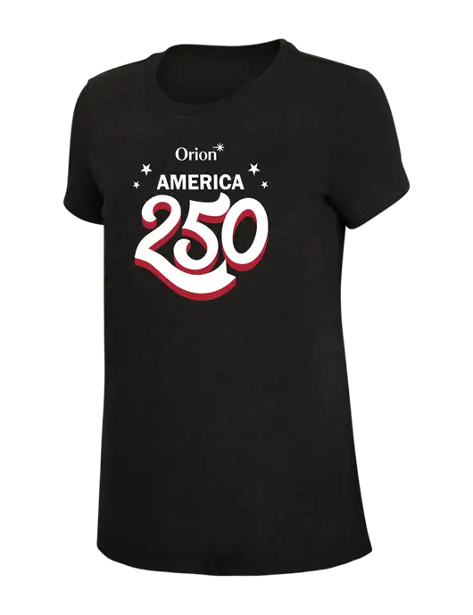 Womens Simply Soft Black 4.5oz Poly/Combed Ring Spun Cotton T-Shirt w/America 250 3D Logo