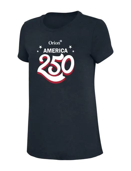 Womens Simply Soft Navy 4.5oz Poly/Combed Ring Spun Cotton T-Shirt w/America 250 3D Logo