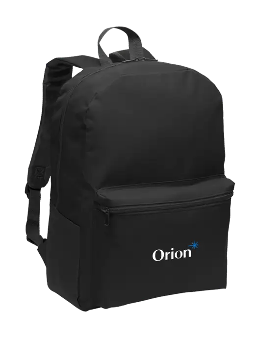 Casual Black Lightweight Laptop Backpack w/Orion Logo
