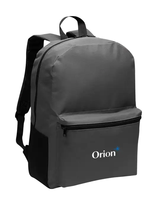 Casual Dark Charcoal Lightweight Laptop Backpack w/Orion Logo