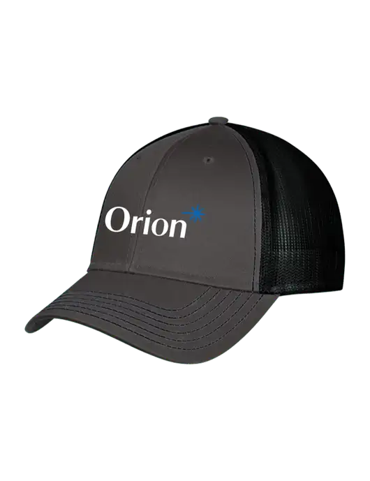Charcoal & Black Mesh Trucker Cap Snap Back w/Orion Logo
