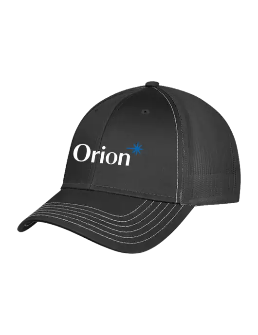Charcoal Grey Mesh Trucker Cap Snap Back w/Orion Logo