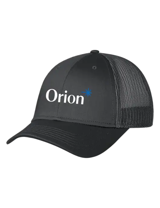 Charcoal Mesh Trucker Cap Snap Back w/Orion Logo