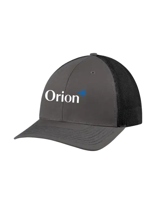 Richardson Adjustable Snapback Original 112 Trucker Cap Dark Grey w/Black Mesh w/Orion Logo