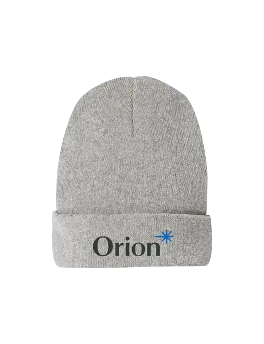 Recycled Light Heather Grey Beanie w/Orion Logo