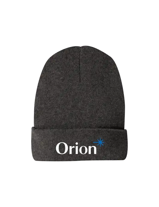 Recycled Charcoal Heather Beanie w/Orion Logo
