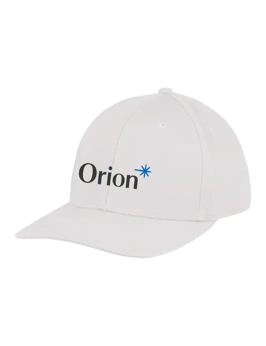 Premium Modern Structured Twill White Snapback Cap w/Orion Logo