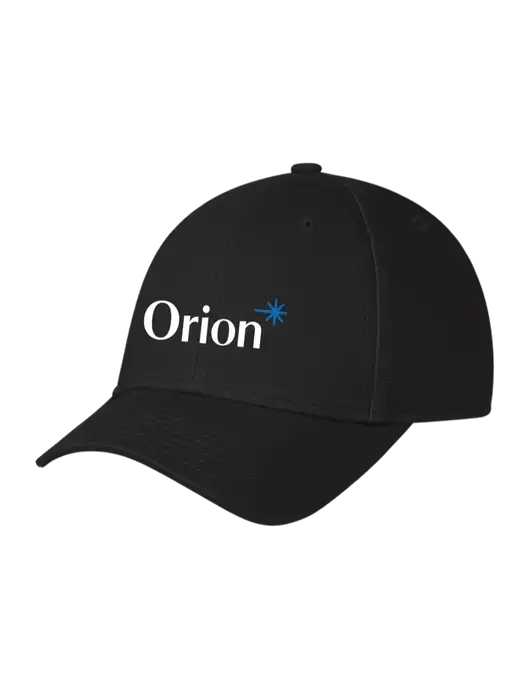 Black Structured Cap Hook & Loop w/Orion Logo