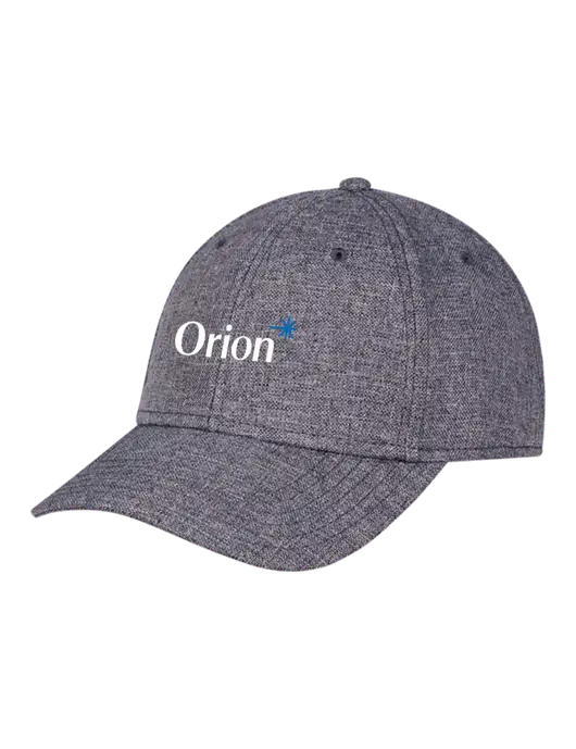 Heather Charcoal Structured Linen Look Cap Hook & Loop w/Orion Logo