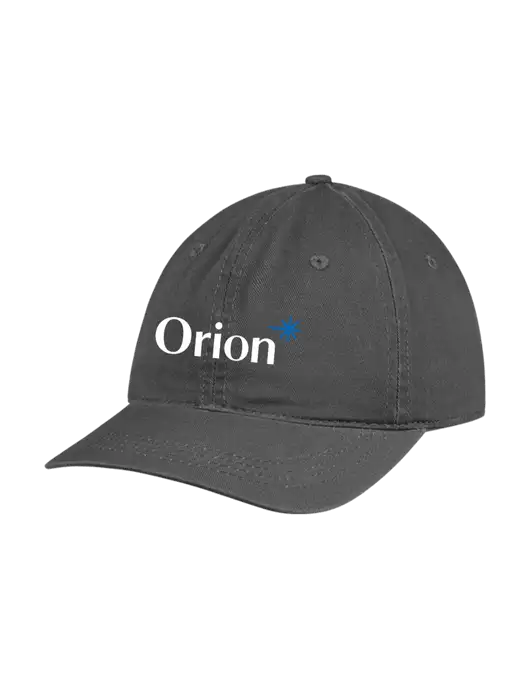 Garment Washed Unstructured Twill Charcoal Cap w/Orion Logo
