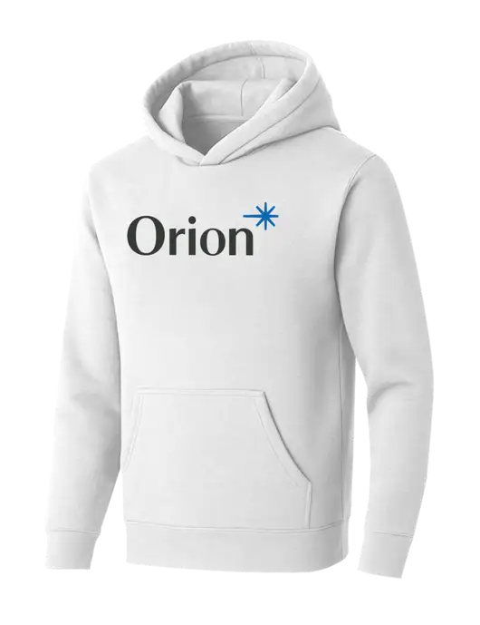 BELLA+CANVAS Heathered White Sponge Fleece Pullover Hoodie w/Orion Logo