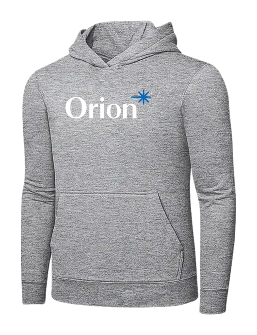 Light Grey Heather 7.8 oz Ring Spun Hooded Sweatshirt w/Orion Logo