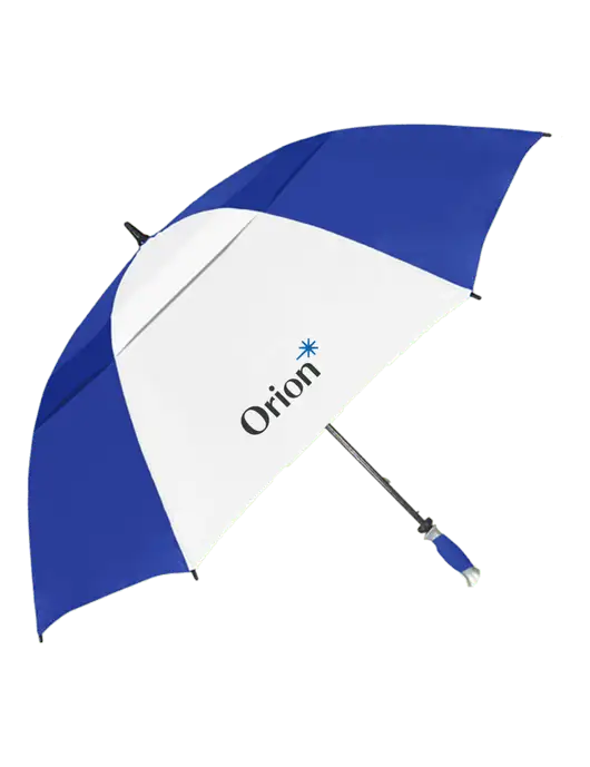 Royal/White Vented Typhoon Tamer Golf Umbrella w/Orion Logo
