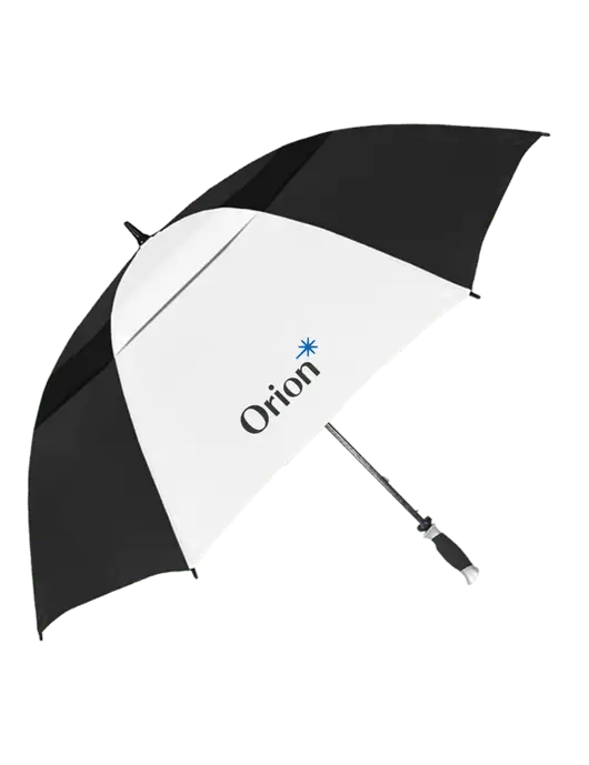 Black/White Vented Typhoon Tamer Golf Umbrella w/Orion Logo