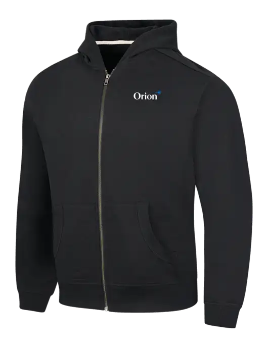 Black Re-Fleece Full-Zip Hoodie w/Orion Logo