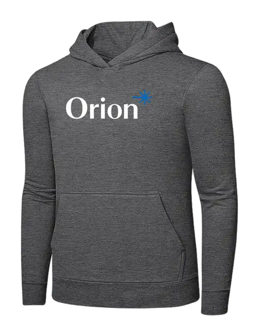 Graphite Heather 7.8. oz Ring Spun Hooded Sweatshirt w/Orion Logo
