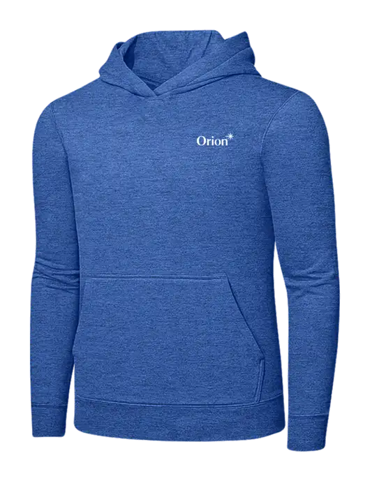 Heather Royal 7.8. oz Ring Spun Hooded Sweatshirt w/Orion Logo
