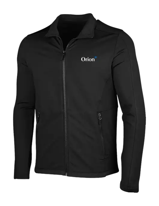 Deep Black Grid Fleece Jacket w/Orion Logo