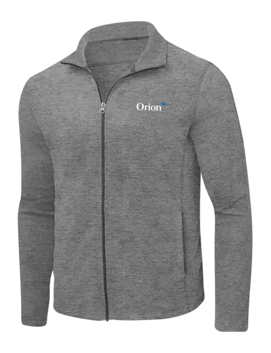 Medium Grey Heather Microfleece Full-Zip Jacket w/Orion Logo