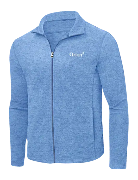 Light Royal Heather Microfleece Full-Zip Jacket w/Orion Logo