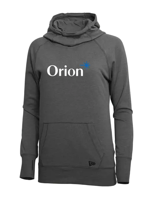 New Era Black Heather Womens Tri-Blend Fleece Pullover Hoodie w/Orion Logo