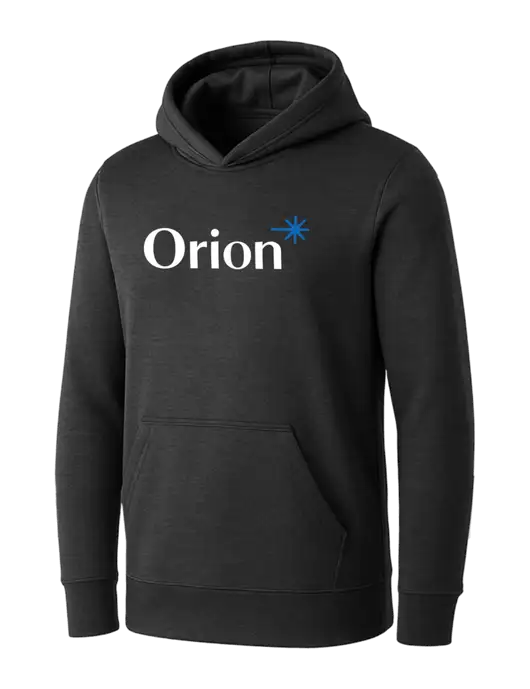 Womens Dark Grey Heather Core Fleece Pullover Hooded Sweatshirt w/Orion Logo