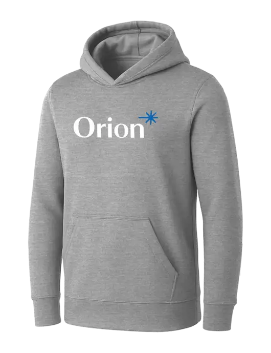 Womens Light Grey Heather Core Fleece Pullover Hooded Sweatshirt w/Orion Logo