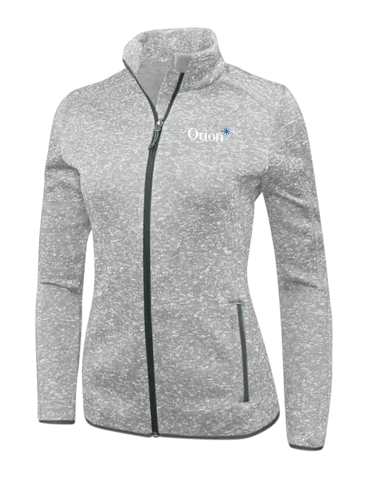 Grey Heather Womens Sweater Fleece Jacket w/Orion Logo