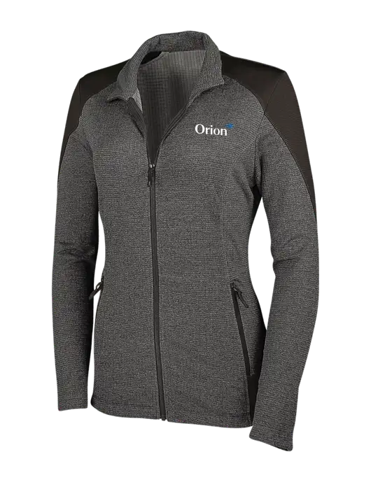 Medium Grey Heather Womens Grid Fleece Jacket w/Orion Logo