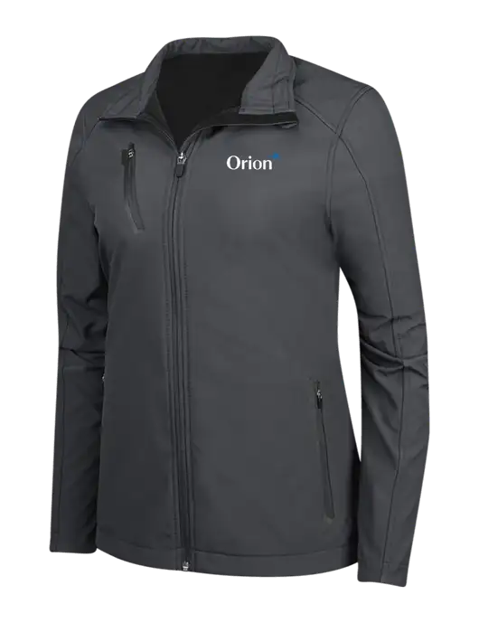 Dark Grey Womens Welded Softshell Jacket w/Orion Logo